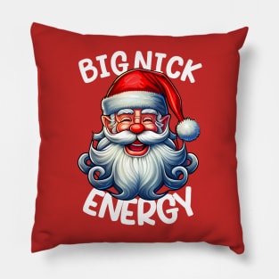 big nick energy sweatshirt, funny vintage santa claus funny ugly sweater Pillow