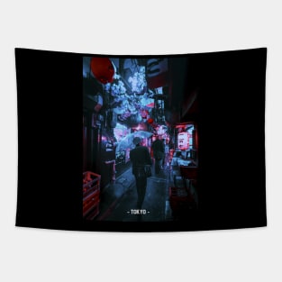 Tokyo Street Neon Synthwave Tapestry