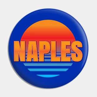 Naples Florida Retro Sunset Pin