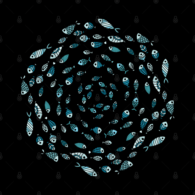 School of Fish Mandala by Slightly Unhinged