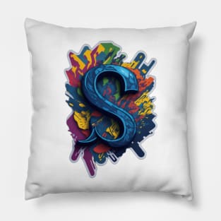 Letter S Graffiti Pillow