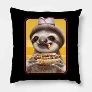 sloth selling hotdogs Pillow