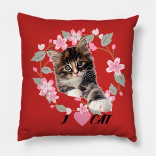 I LOVE MY FUNNY CAT Pillow