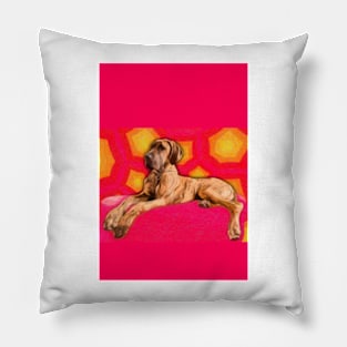 Sixties Great Dane Artwork Pillow