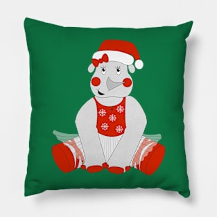 Christmas Ballerina Rhino Digital Art | Christmas Special | illusima Pillow