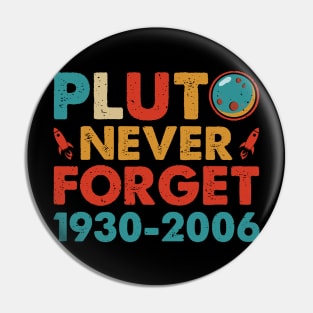 Never Forget Pluto 1930 2006 Shirt. Retro Style Funny Space, Science Pin