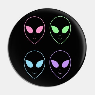 Happy Pastel Aliens Pin