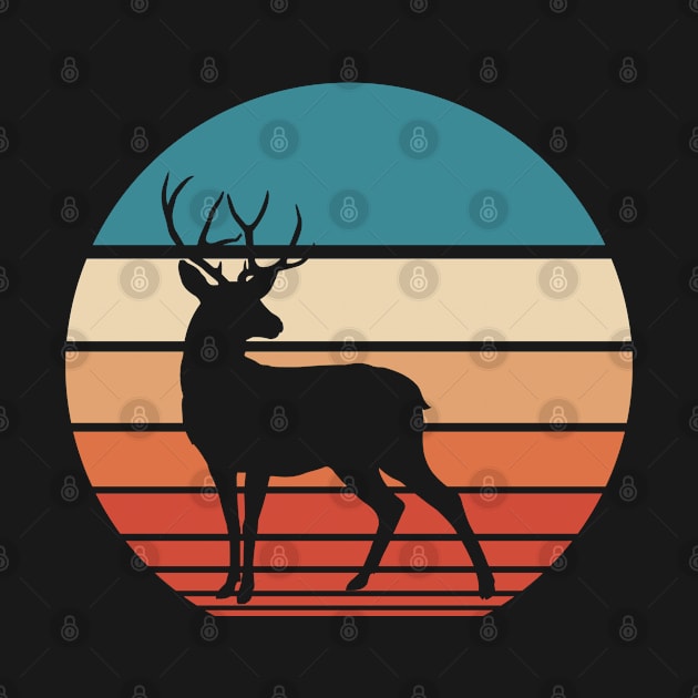 Deer Retro Sunset by FauQy