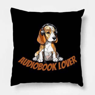 audiobook lover, beagle dog, funny gifts for dog lovers Pillow