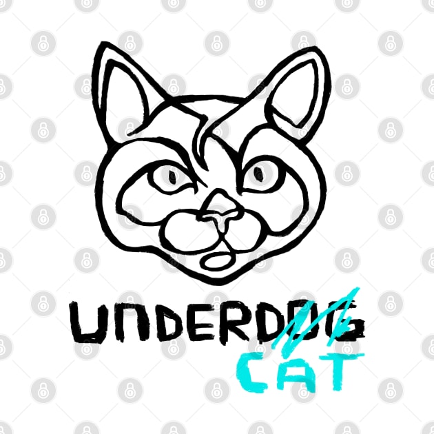 Undercat Vs Underdog, Funny Cat Joke by badlydrawnbabe