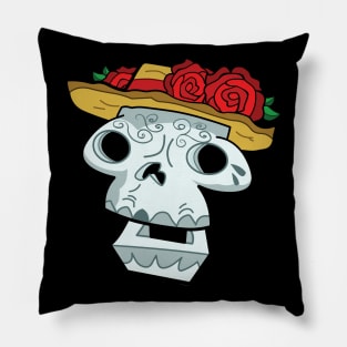 Tear Drop Sugar Skull Pillow