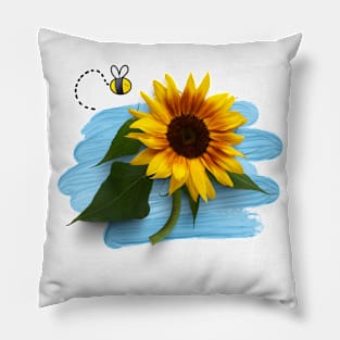 Sun Flower And Bee Pillow