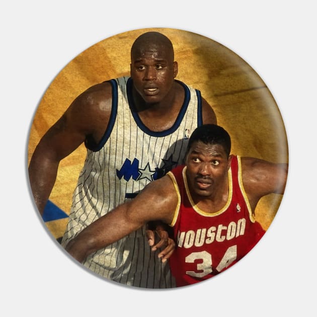 Hakeem Olajuwon vs Shaquille O'Neal in The 1995 NBA Finals Pin by Omeshshopart