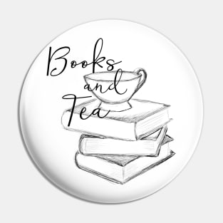 Books and tea Pin