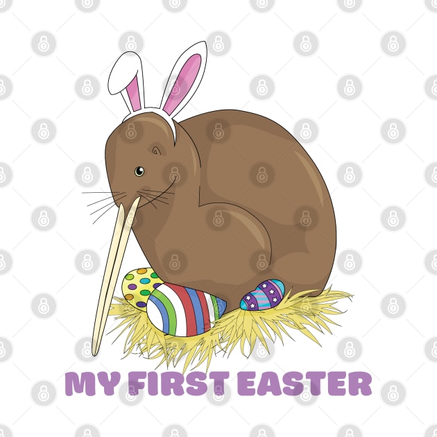 My First Easter, Kiwi with Easter Eggs by Zennic Designs