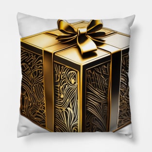 Elegant Golden Floral Gift Box No. 623 Pillow