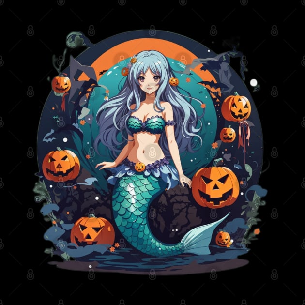 Orange Full Moon Mermaid by MGRCLimon