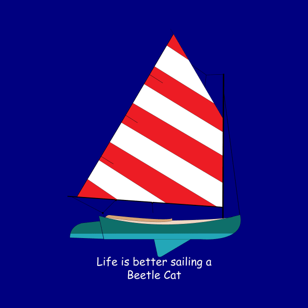 Beetle Cat Sailboat - Life is Better Sailing a Beetle Cat by CHBB