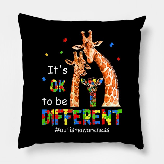 Autism Awareness Teacher Its Ok To Be Different Pillow by hony.white