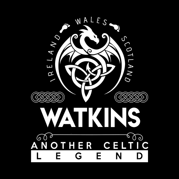 Watkins Name T Shirt - Another Celtic Legend Watkins Dragon Gift Item by harpermargy8920