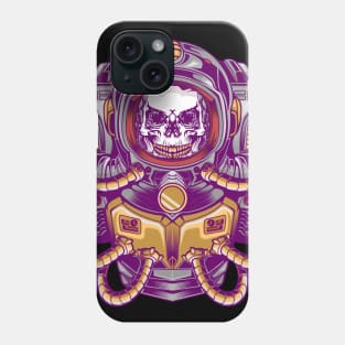 astronaut robot skull illustration Phone Case