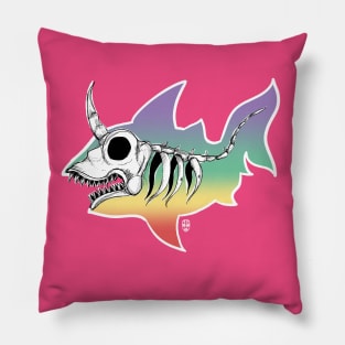 Unicorn Shark Skeleton Pillow