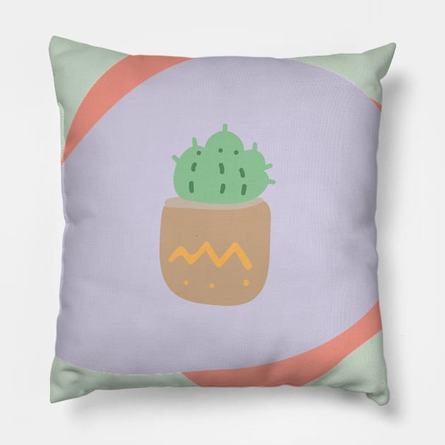 Tiny cute cartoon cactus. Pillow by Spindriftdesigns