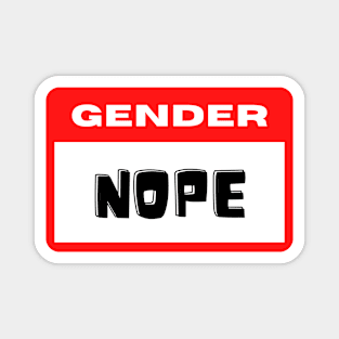 Gender Nope Name Tag Magnet