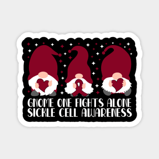 Gnome One Fights Alone Sickle Cell Awareness Magnet