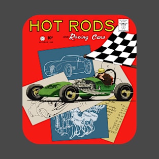 Comic Book Cover with Hot Rods and Racing Cars T-Shirt