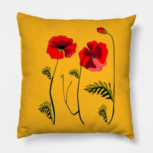 Blooming Poppies Pillow