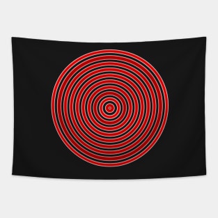 Red and Purple Funky Concentric Circles Tapestry