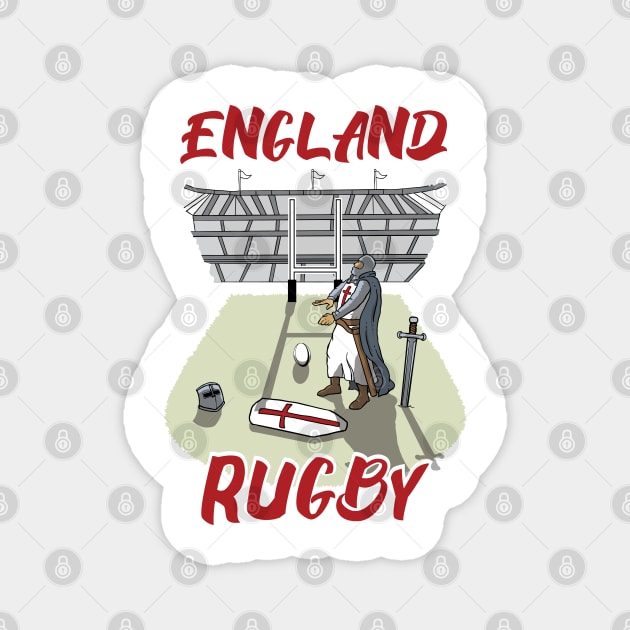 England 6 Nations Rugby Knight Rugby Fans Magnet by atomguy