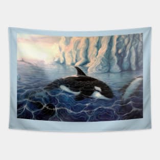 Orcas (Killer Whales) Art Design Tapestry