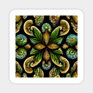 Voynich Exotic Paisley Floral AI 8k Hyperrealistic Magnet