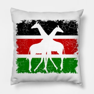 Kenya-Flag with Giraffes Pillow