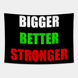 Bigger Better Stronger Motivational Inspirational Gift Tapestry