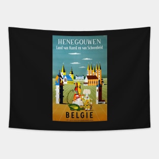 Belgium Travel Poster Tapestry