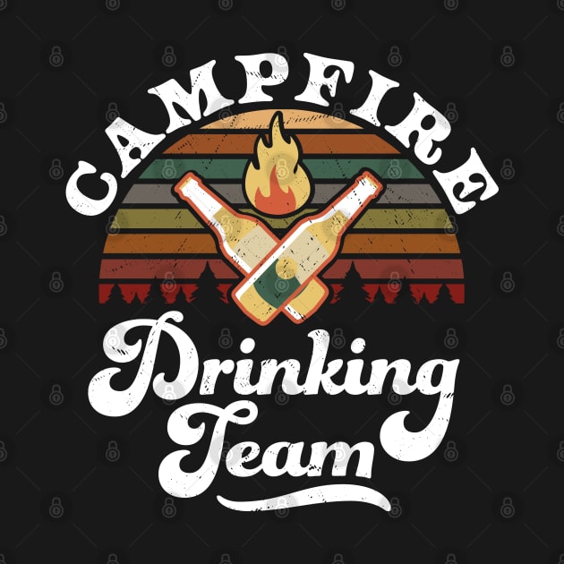 Campfire Drinking Team Camping by OrangeMonkeyArt