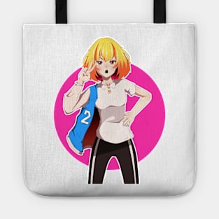 Illustration of a woman who dresses fashionably and has a beautiful face Tote