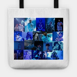 blue rap collage Tote