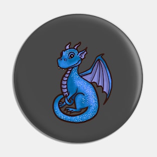 Dragon Illustration - Blue Pin