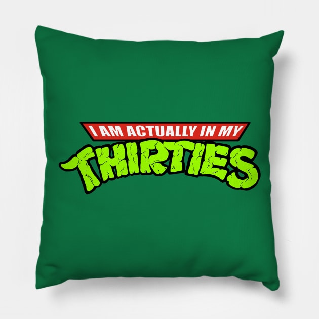 Teenage Mutant Ninja Thirties Pillow by grungethemovie