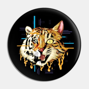 Cat and tiger reflection Pin