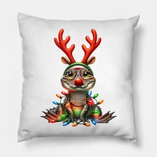 Christmas Red Nose Alligator Pillow