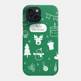 Christmas pattern on Green Phone Case