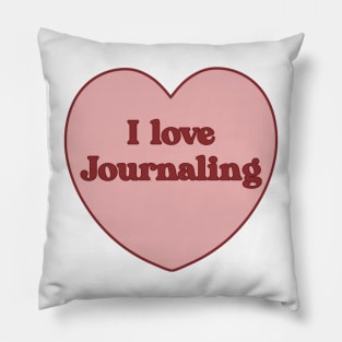 I love journalling heart aesthetic dollette coquette pink red Pillow