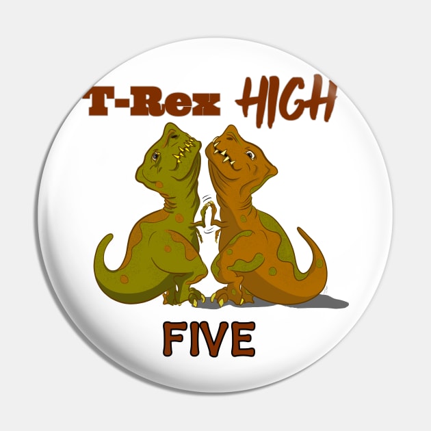 T-Rex High Five - Text Pin by pbDazzler23