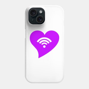 Purple WiFi Heart Phone Case