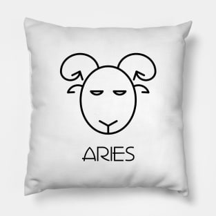 Aries Doodle Line Art Pillow